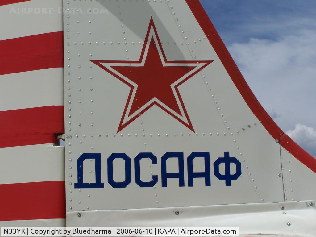 N33YK, 1990 Yakovlev Yak-52 C/N 9010910, Tail Detail