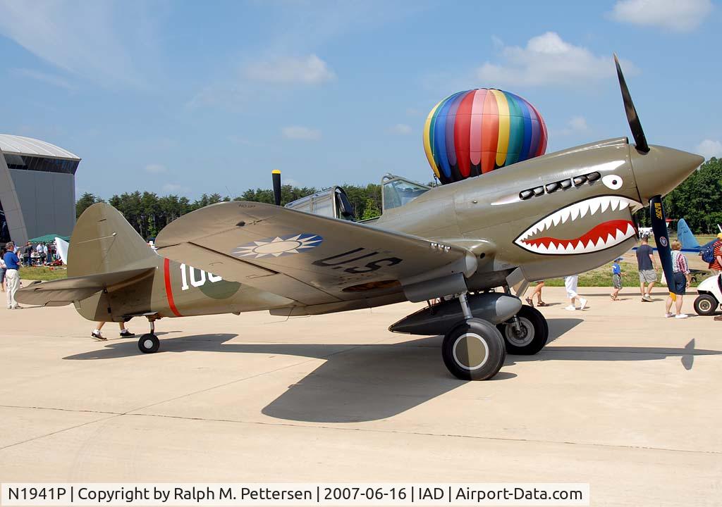 N1941P, 1941 Curtiss P-40E C/N 1025, On display at an open house at the Udvar Hazy Center