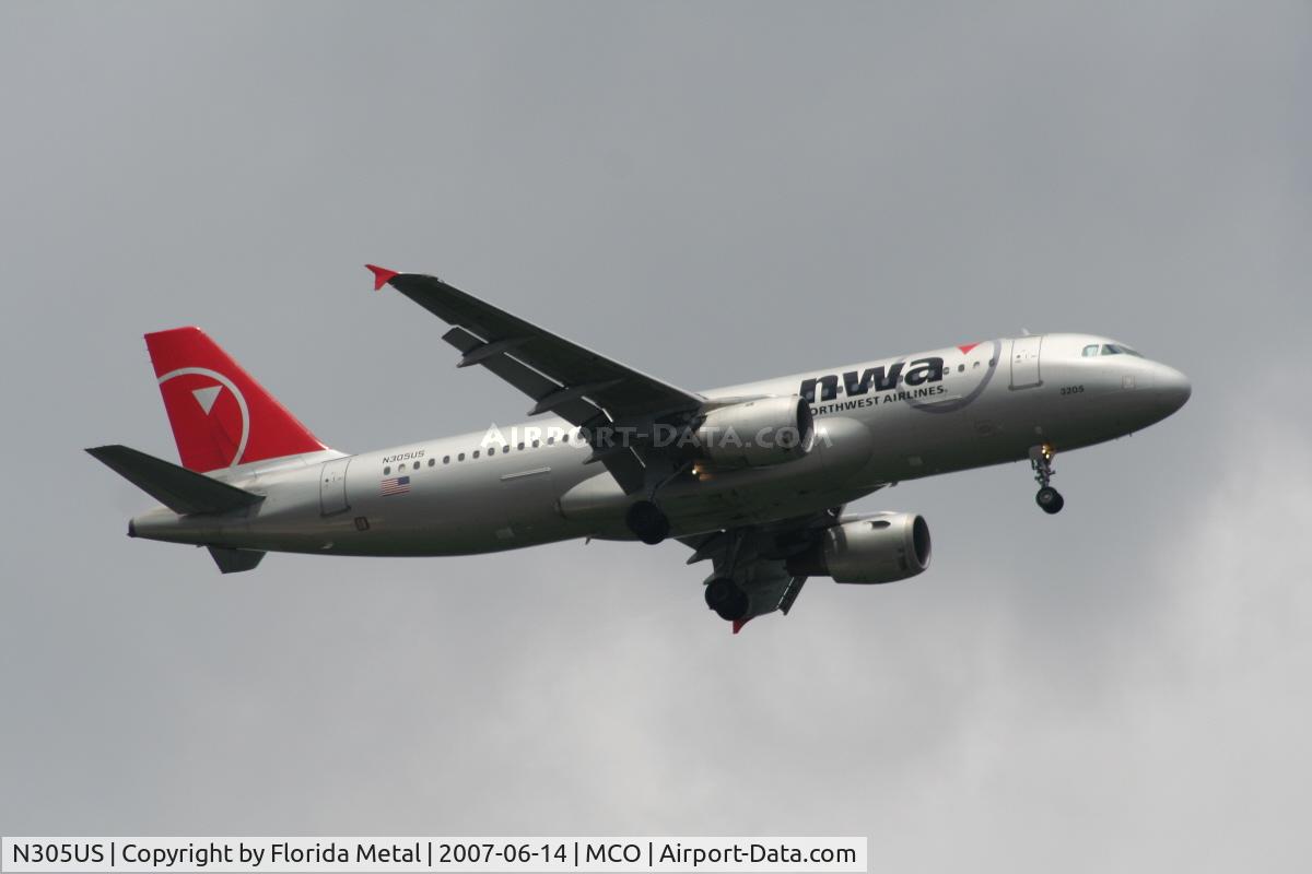 N305US, 1989 Airbus A320-211 C/N 041, Northwest