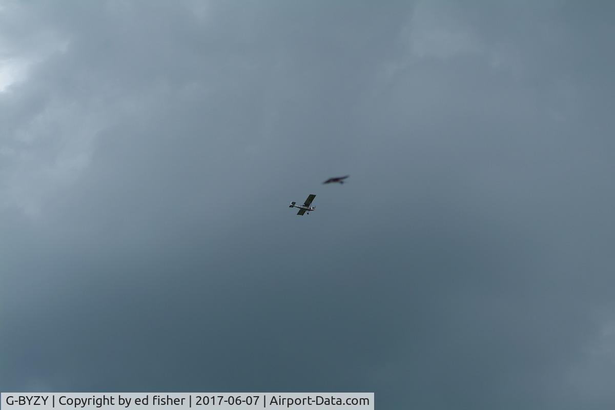 G-BYZY, 2000 Pietenpol Air Camper C/N PFA 047-12190, near miss with ufo (or ghost inverted spitfire???)