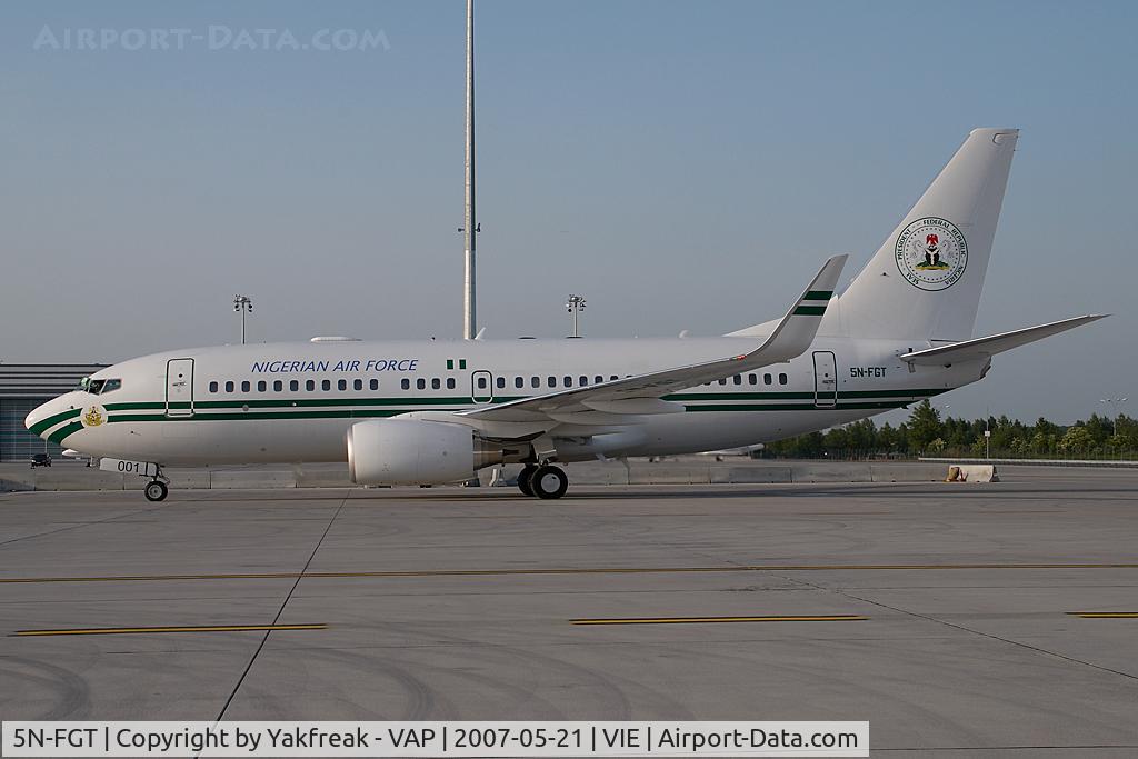 5N-FGT, 2005 Boeing 737-7N6 BBJ C/N 34260, Nigerian Air Force Boeing 737-700