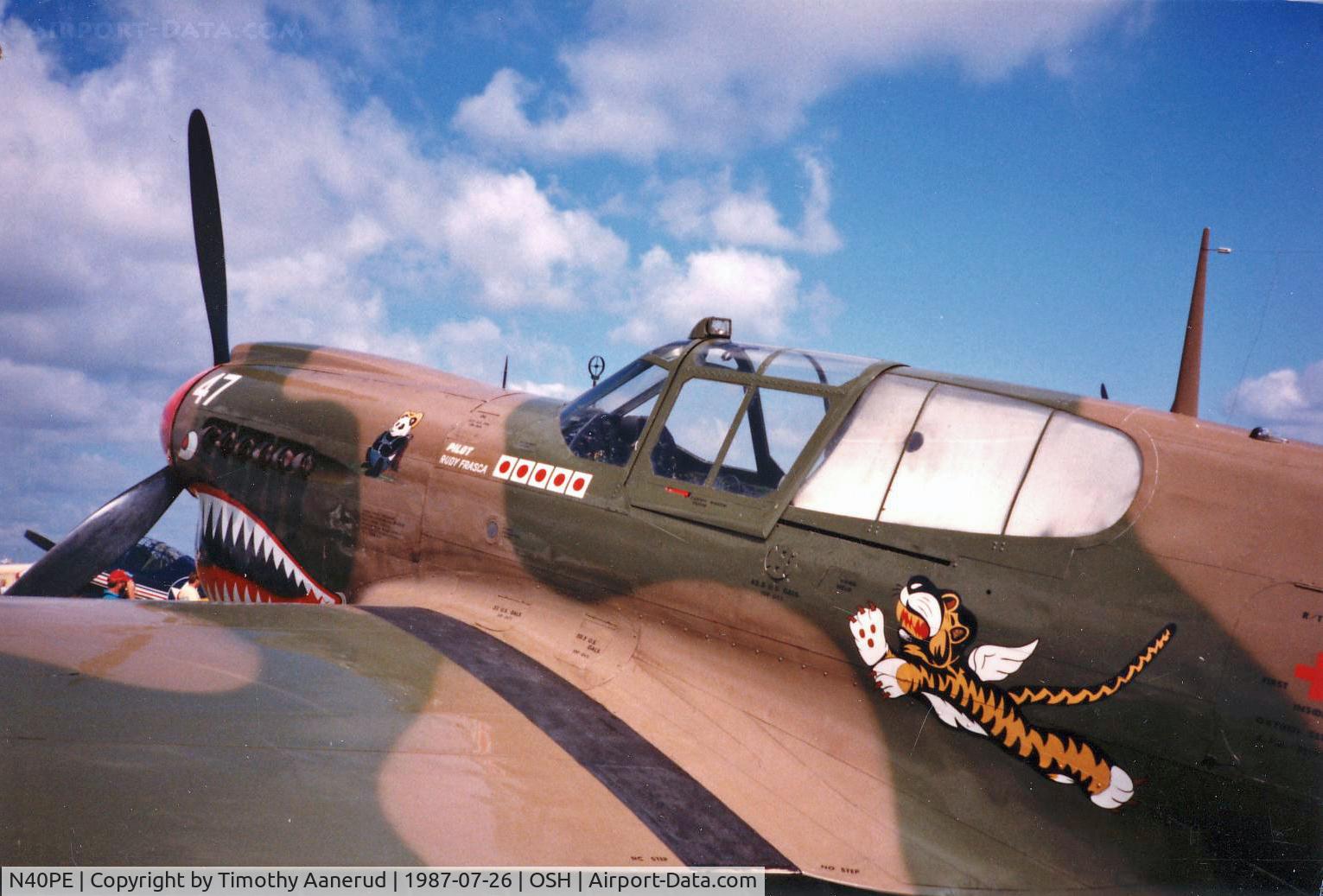 N40PE, 1942 Curtiss P-40E C/N AK905, Oshkosh 1987