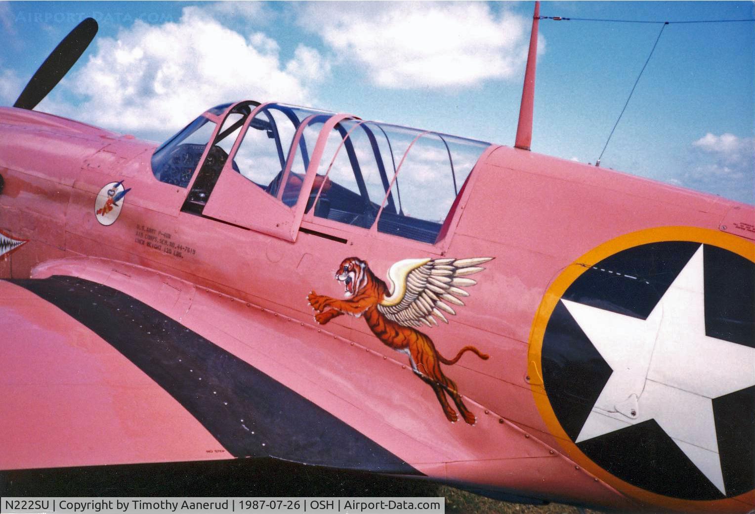 N222SU, 1944 Curtiss P-40N Warhawk C/N 33359, Oshkosh 1987