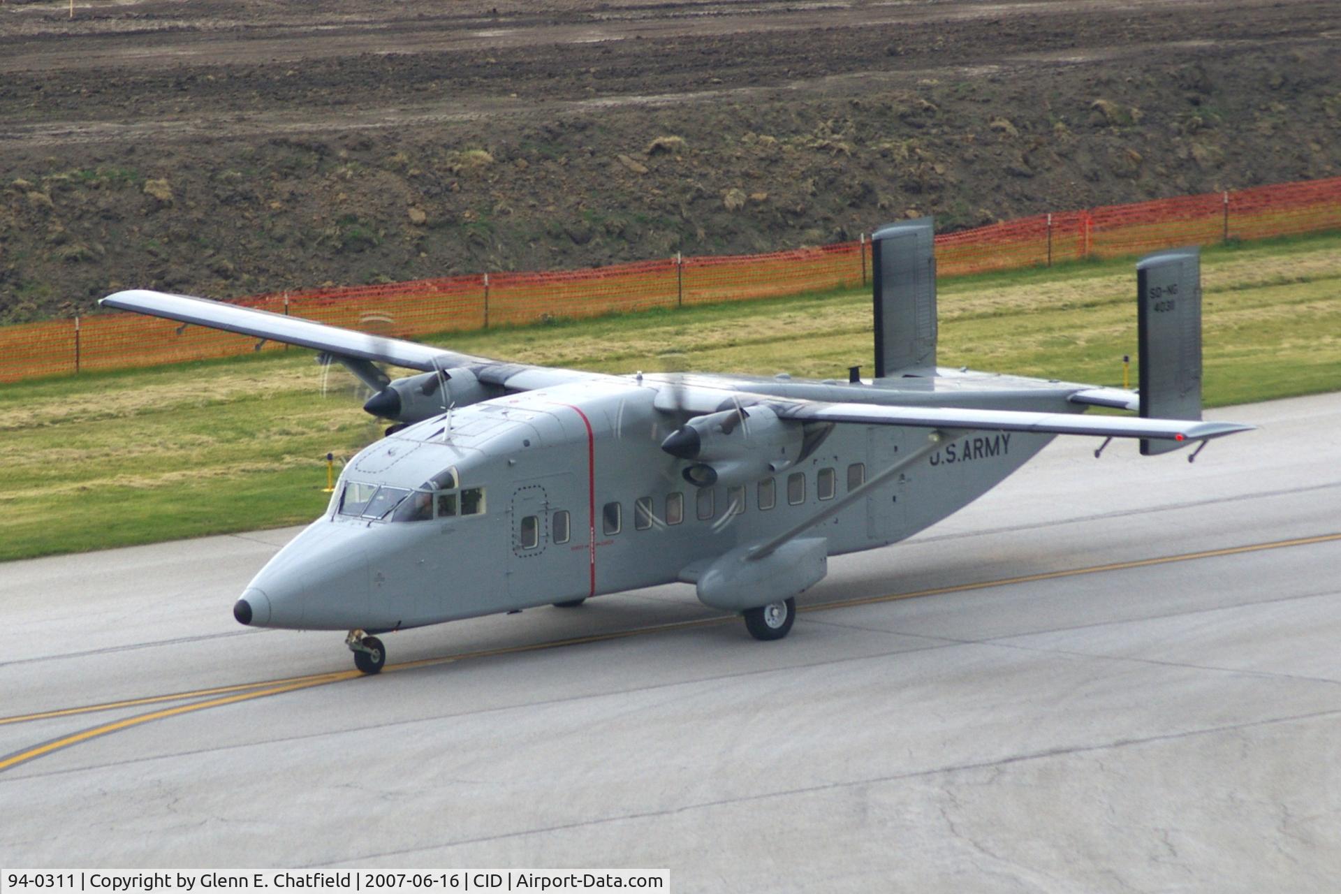 94-0311, 1994 Short C-23B Sherpa C/N AK-025, C-23B Sherpa taxiing past the control tower