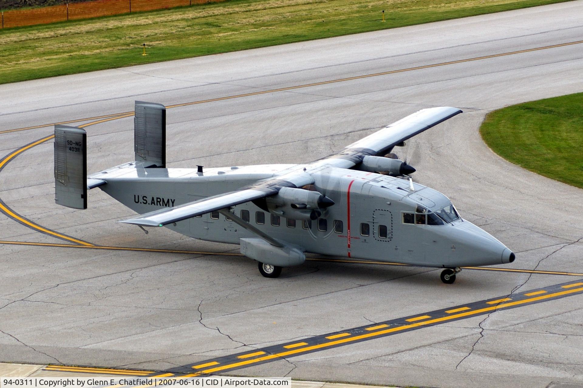 94-0311, 1994 Short C-23B Sherpa C/N AK-025, C-23B Sherpa taxiing past the control tower