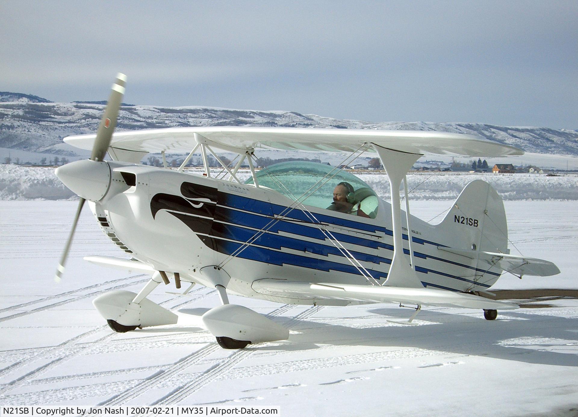 N21SB, 1980 Christen Eagle II C/N BOYD-0001, N21SB being rolled out of the Aviat factory in Afton Wyoming after an extensive rebuild.
