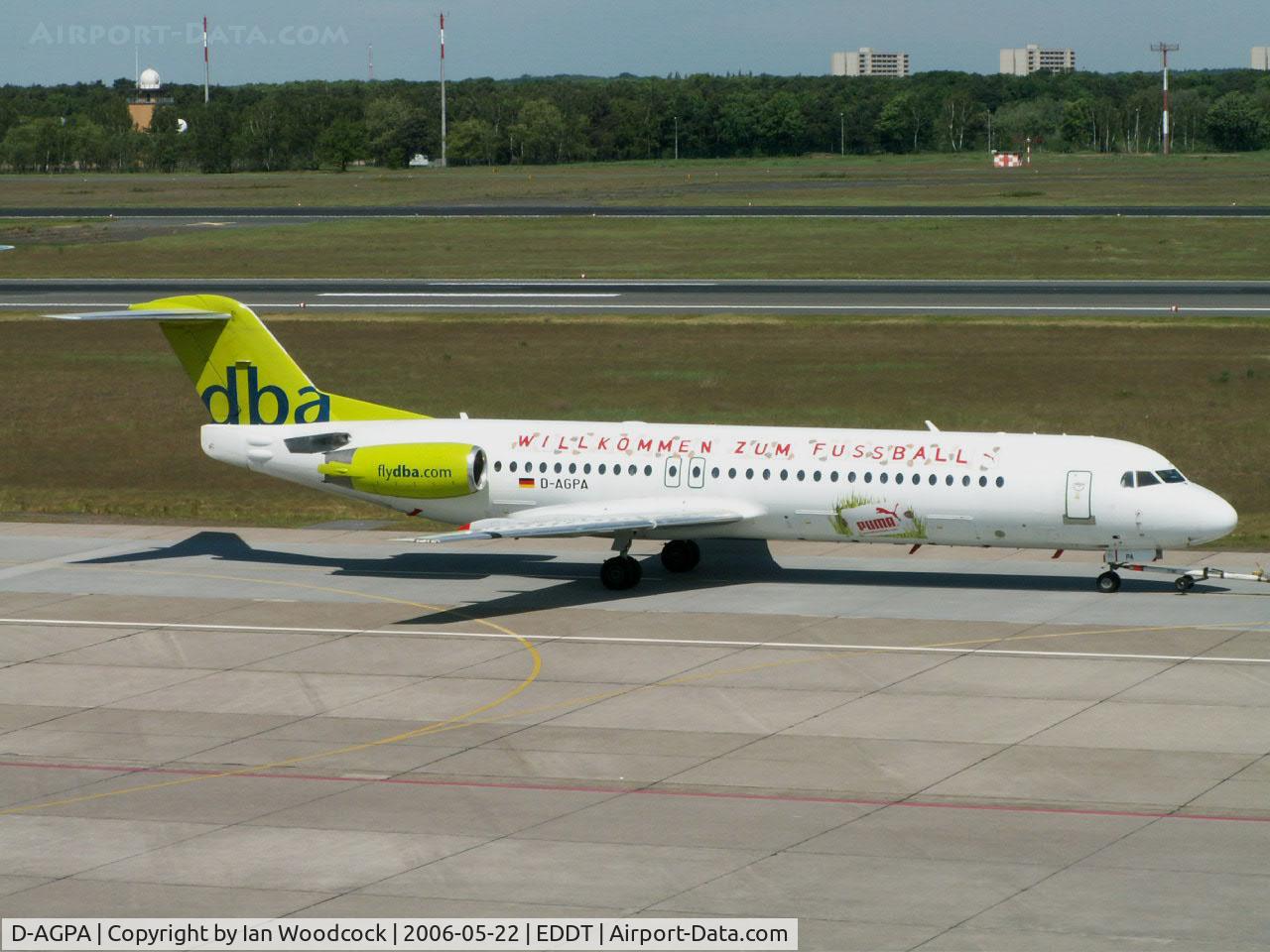 D-AGPA, 1989 Fokker 100 (F-28-0100) C/N 11276, Fokker F-100/DBA/Berlin-Tegel