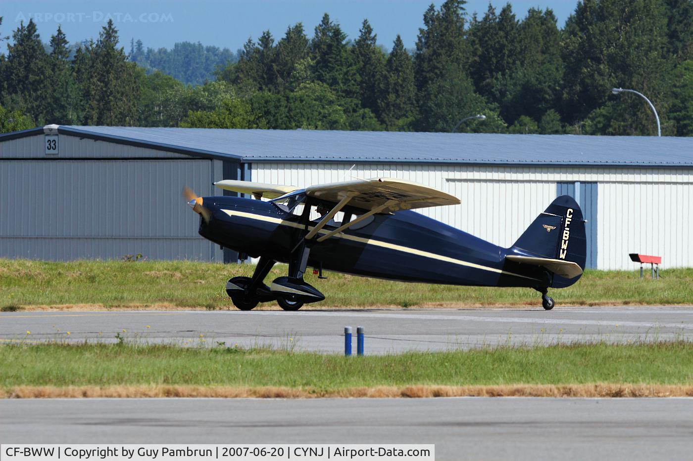 CF-BWW, 1938 Fairchild 24K C/N 3304, Taxi back to hanger after test flight of new engine