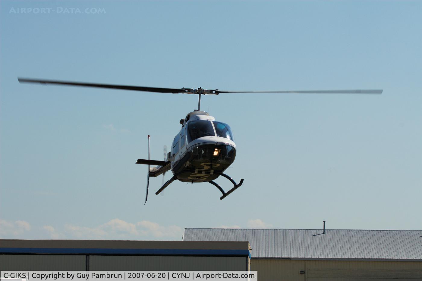 C-GIKS, 1974 Bell 206B JetRanger C/N 1483, Coming in to roost