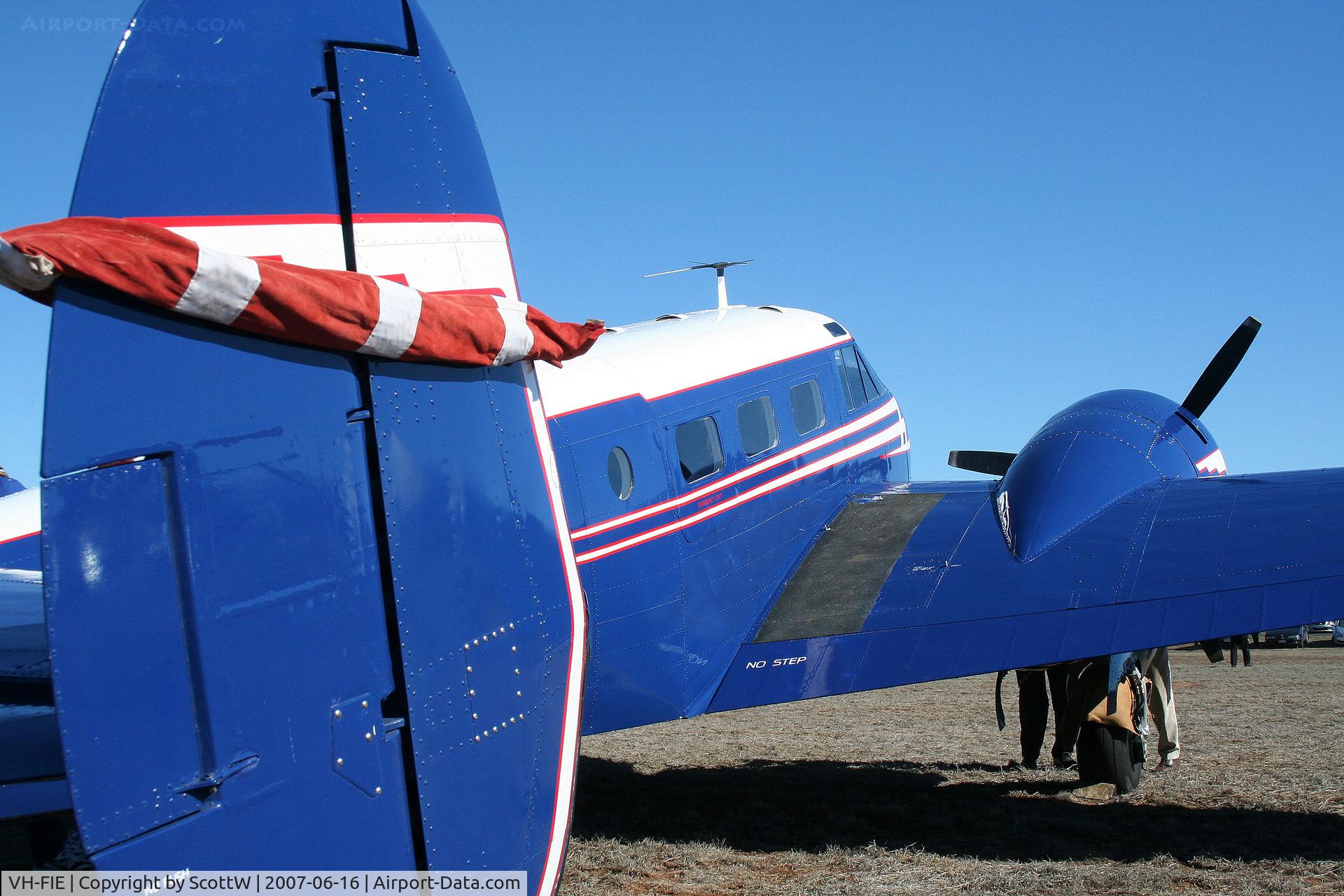 VH-FIE, 1952 Beech D18-S C/N A-808, Oakey Warbird Fly-in. Oakey Army Aviation Centre QLD AUS
