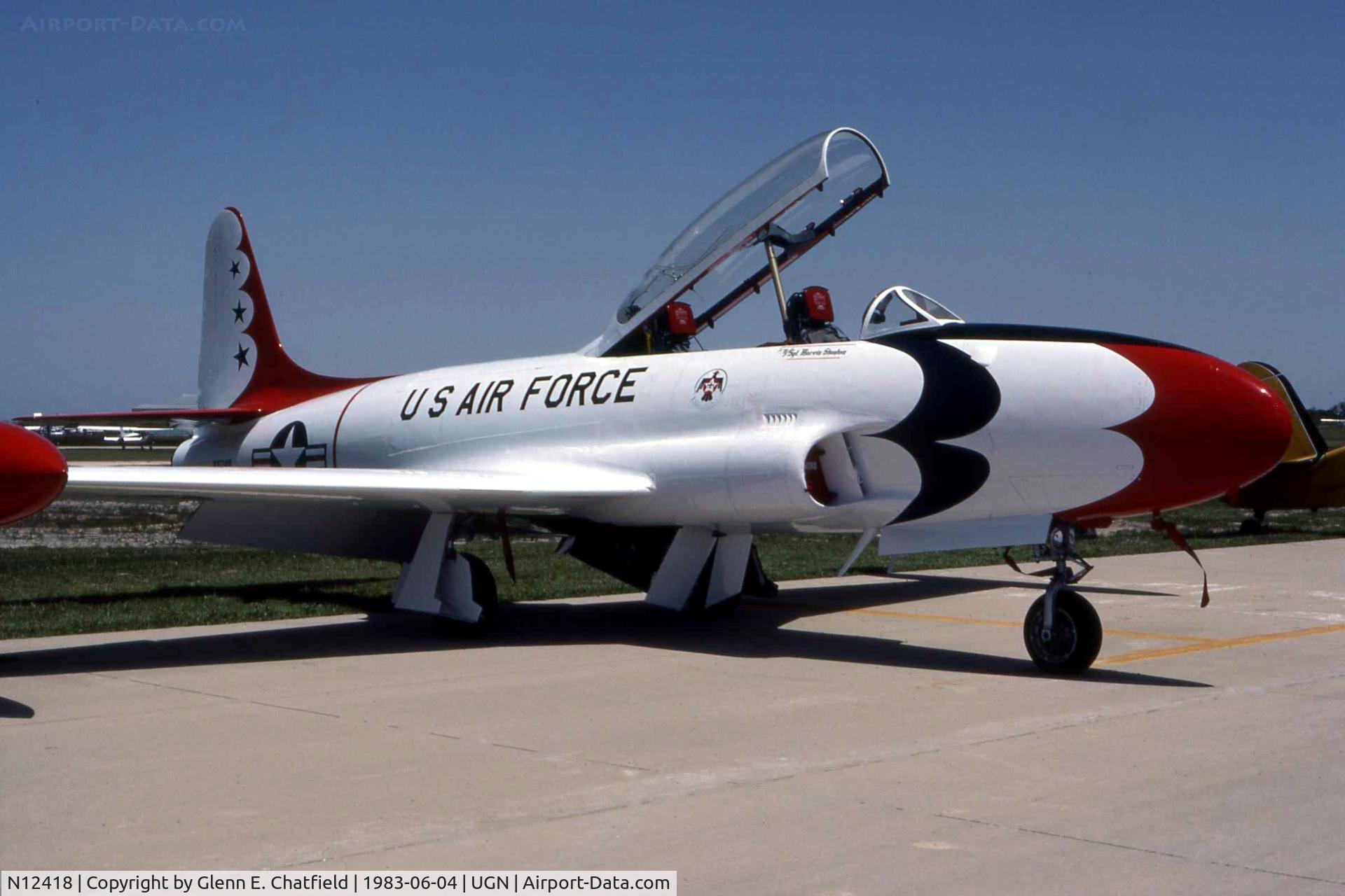 N12418, Canadair T-33AN Silver Star 3 C/N T33-265, Nice looking T-Bird.  This aircraft is no longer around, having crashed.