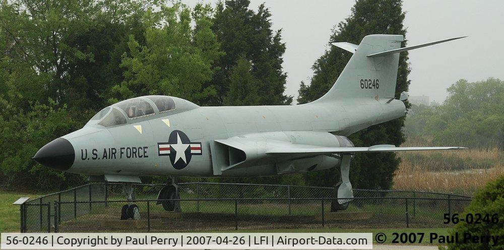 56-0246, 1956 McDonnell F-101F Voodoo C/N 211, If the serial is accurate, she's a Foxtrot model.  That makes her the trainer two-seat version