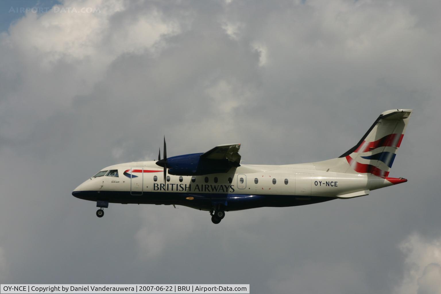 OY-NCE, 1999 Dornier 328-110 C/N 3106, flight BA8251 is descending to rwy 25L