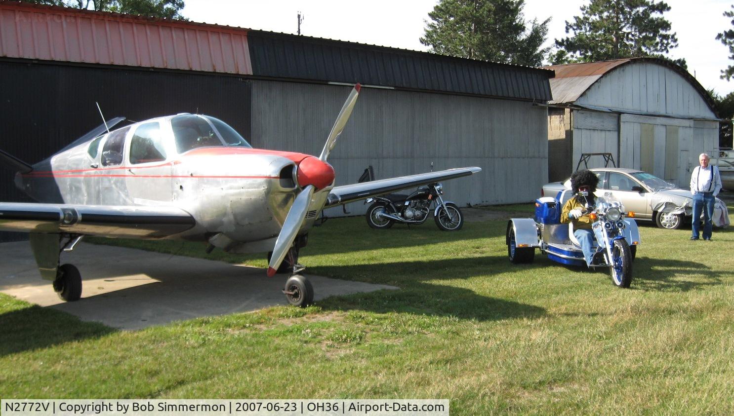 N2772V, 1947 Beech 35 Bonanza C/N D-164, Art Moose - his trike and Bonanza. He's bordering on having too much fun.