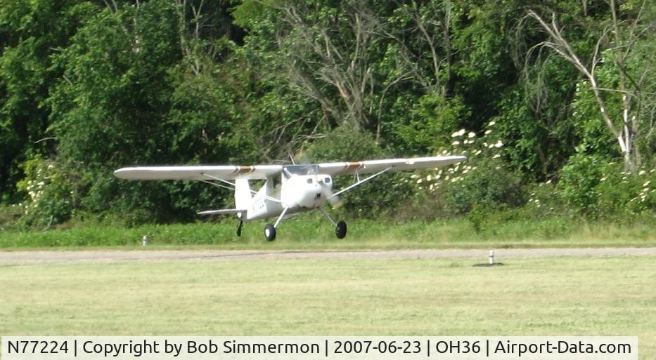 N77224, 1946 Cessna 120 C/N 11686, Arriving for breakfast at Riverside, OH fly-in