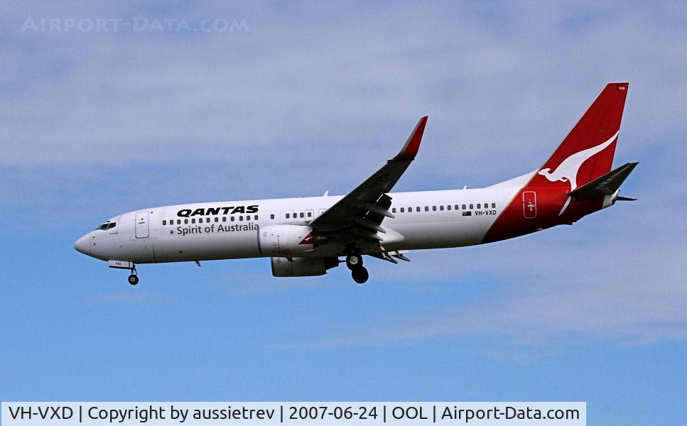VH-VXD, 2001 Boeing 737-838 C/N 29552, Landing from the North. Coolangatta Australia