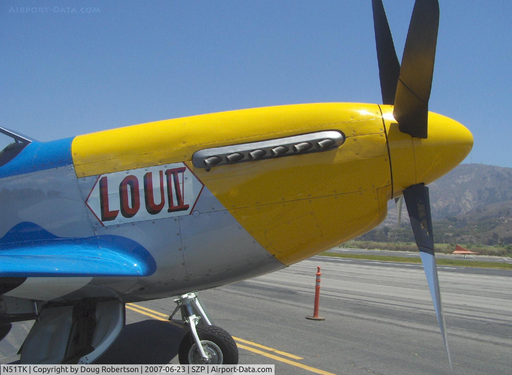 N51TK, North American F-51D Mustang C/N 44-63350, 1944 North American F-51D MUSTANG, Rolls-Royce V-1650-7 1,490 Hp. engine exhaust ports, Limited class