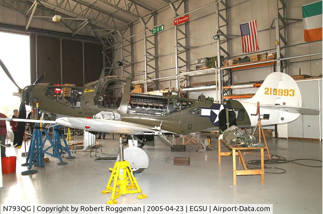 N793QG, 1942 Bell P-39Q-6 Airacobra C/N 26E-397, Under maintenance.