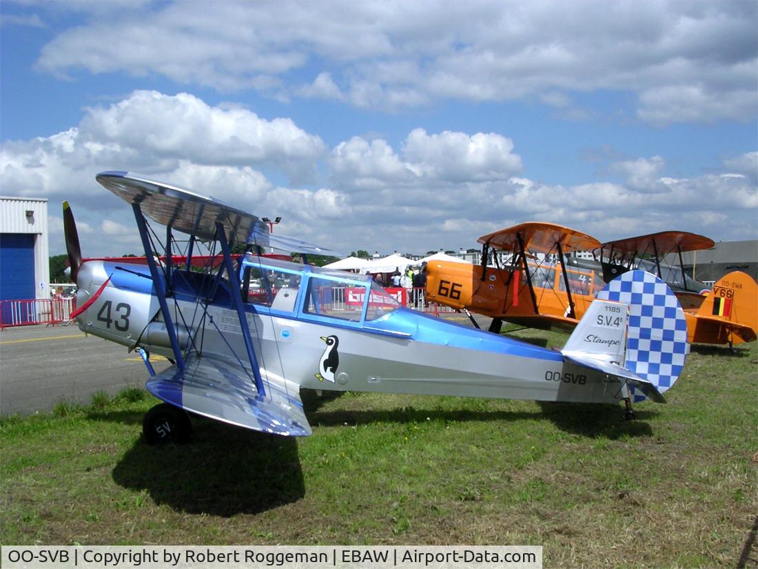 OO-SVB, 1952 Stampe-Vertongen SV-4B C/N 1185, Picture taken at 14 th Antwerp Stampe Fly In.