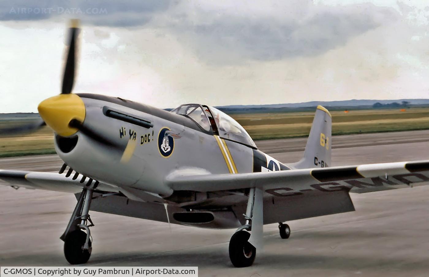 C-GMOS, 1977 Mustang S.A.L. 2/3 MUSTANG C/N GRADON 001, Scaled down ver. of a P-51. Scanned from slide.