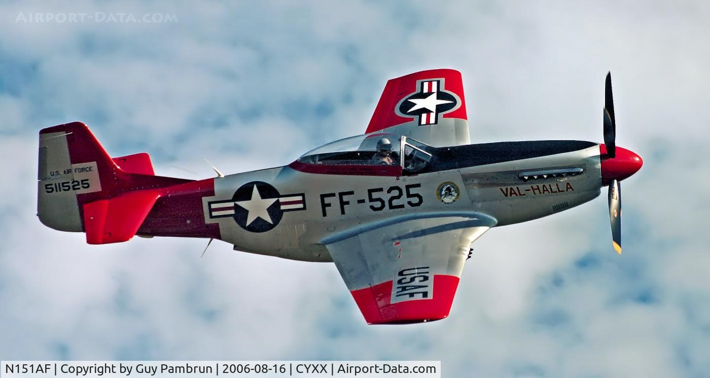 N151AF, 1945 North American P-51D Mustang C/N 45-11525, Val-Halla @ Abbotsford Airshow