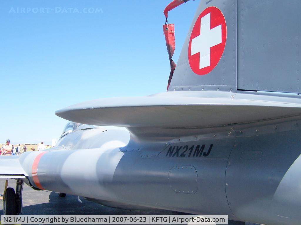 N21MJ, De Havilland (F+W Emmen) Venom FB50 (DH-112) C/N 737, De Havilland Venom port ID NX21MJ