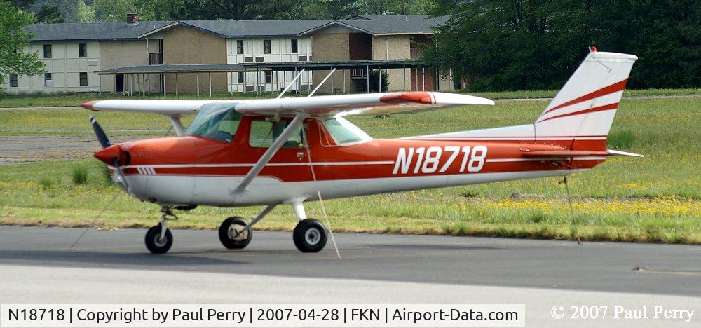 N18718, 1972 Cessna 150L C/N 15074058, Nice quiet afternoon in Franklin