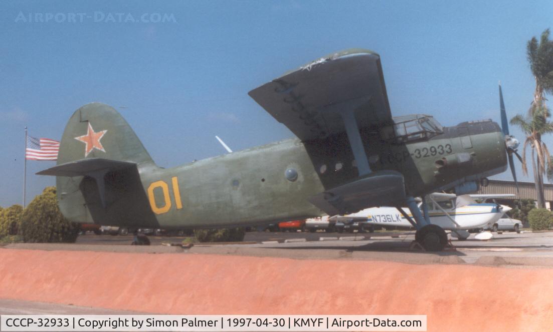 CCCP-32933, Antonov An-2R C/N 1G210-55, Antonov An-2 at Montgomery Field