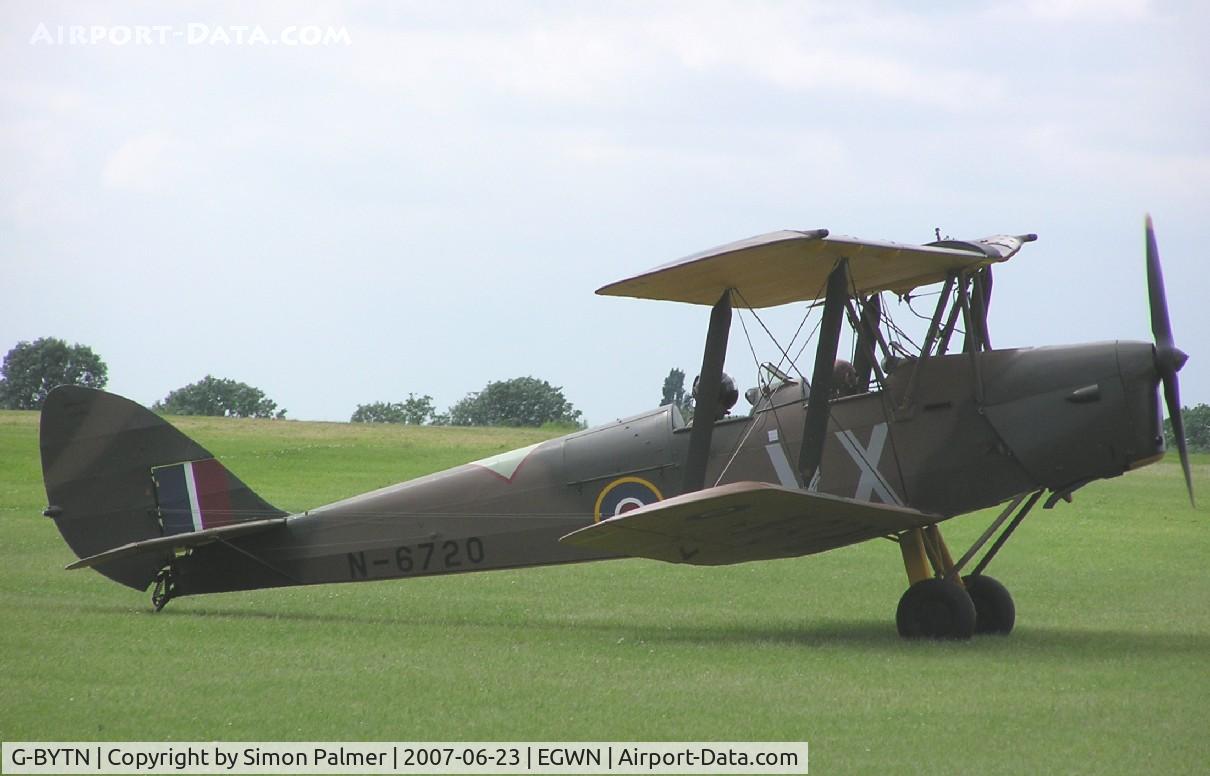 G-BYTN, 1939 De Havilland DH-82A Tiger Moth II C/N 3993, Tiger Moth marked as N6720 at RAF Halton