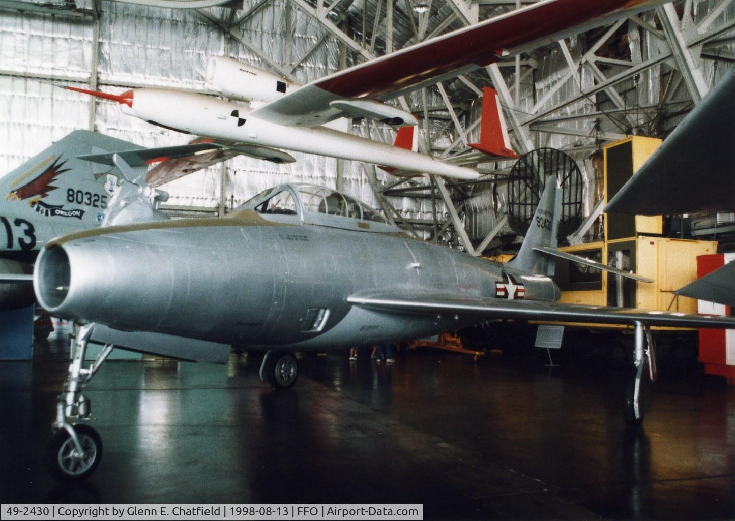49-2430, 1950 Republic YRF-84F FICON C/N Not found 49-2430, YRF-84F at the National Museum of the U.S. Air Force