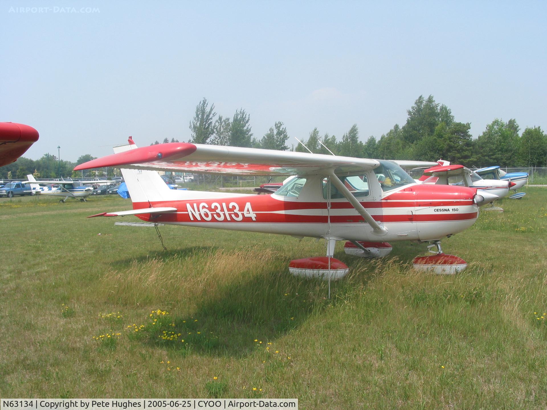 N63134, 1975 Cessna 150M C/N 15077126, C-GOJT, some 18 months after cancellation as N63134, operates in Canada with the starboard side as N63134 and the port as C-GOJT (qv)