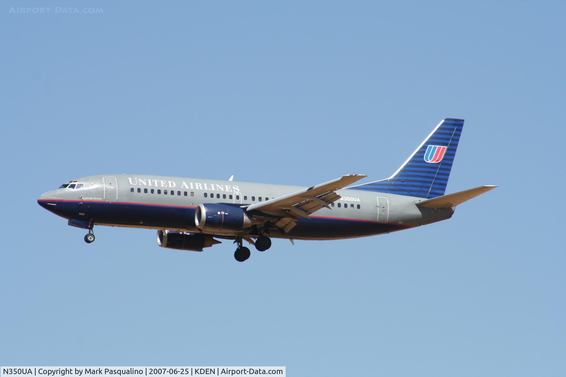 N350UA, 1989 Boeing 737-322 C/N 24301, Boeing 737-300