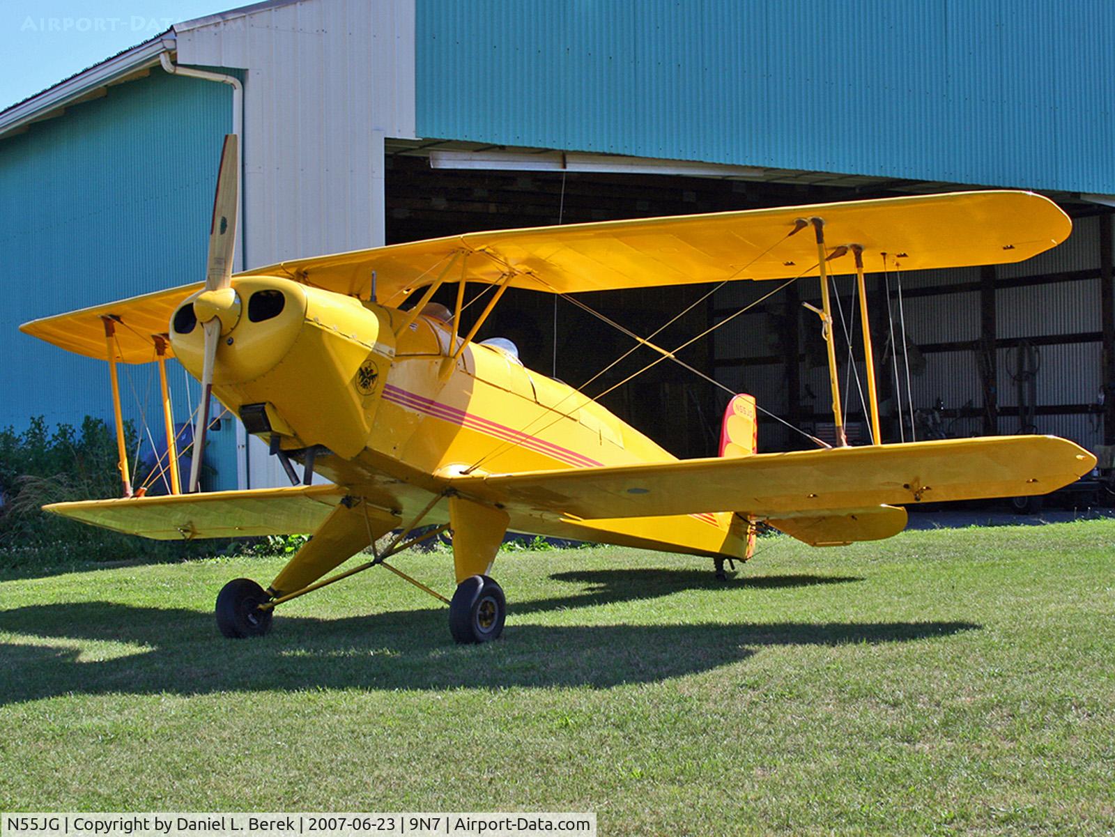 N55JG, 1939 Bucker Bu-131 Jungmann C/N 56, You never know what might turn up at a friendly little country airport.  This lovely yellow 1939 Jungmann caught my eye immediately.