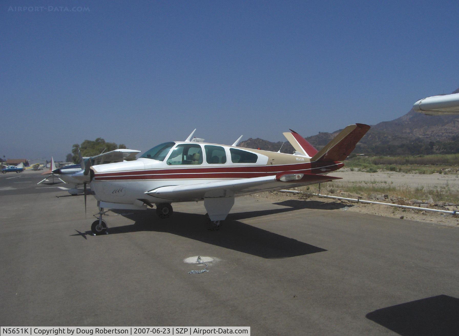 N5651K, 1964 Beech S35 Bonanza C/N D-7402, 1964 Beech S35 BONANZA, Continental IO-520-B 285 Hp