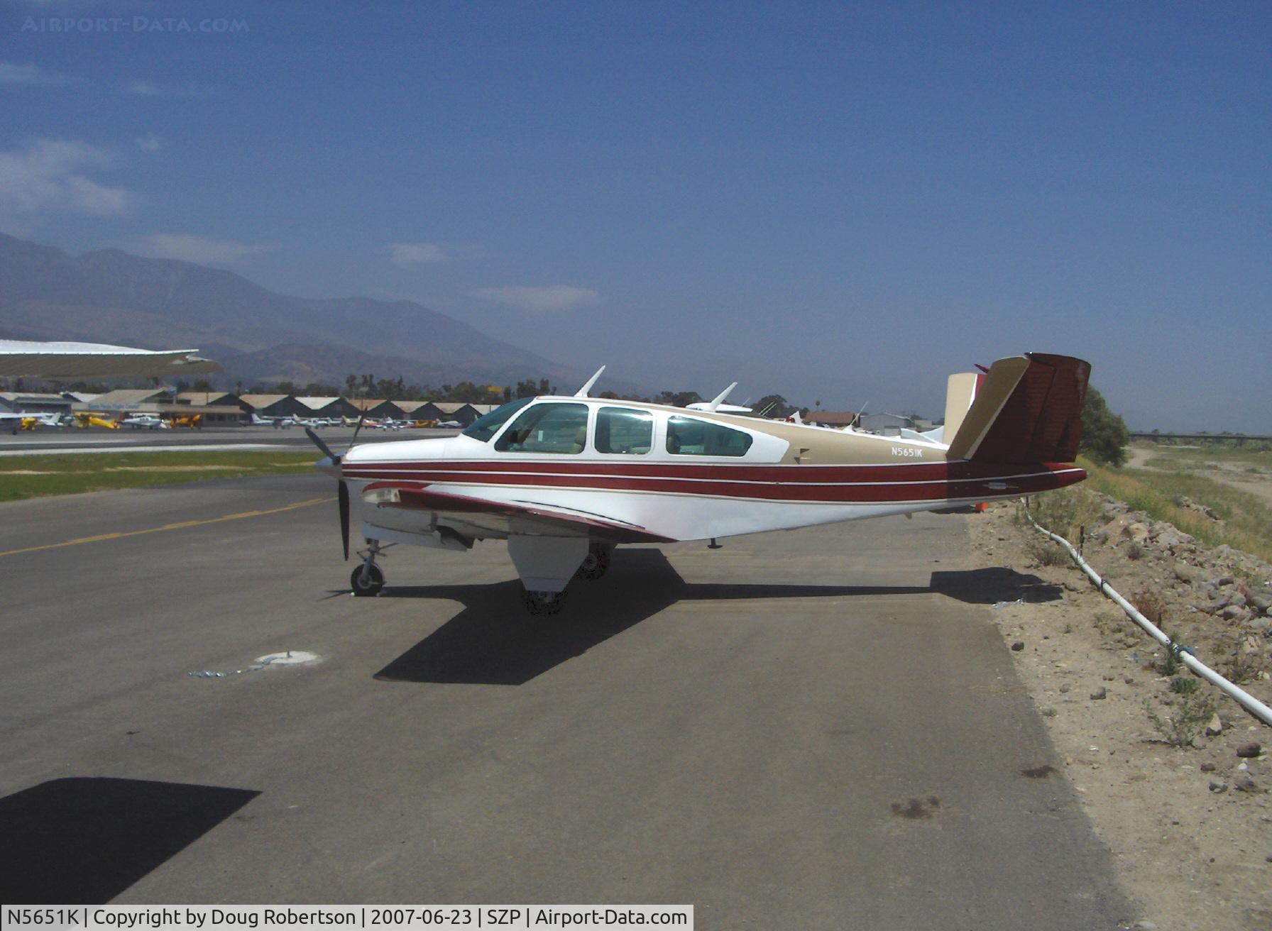 N5651K, 1964 Beech S35 Bonanza C/N D-7402, 1964 Beech S35 BONANZA, Continental IO-520-B 285 Hp