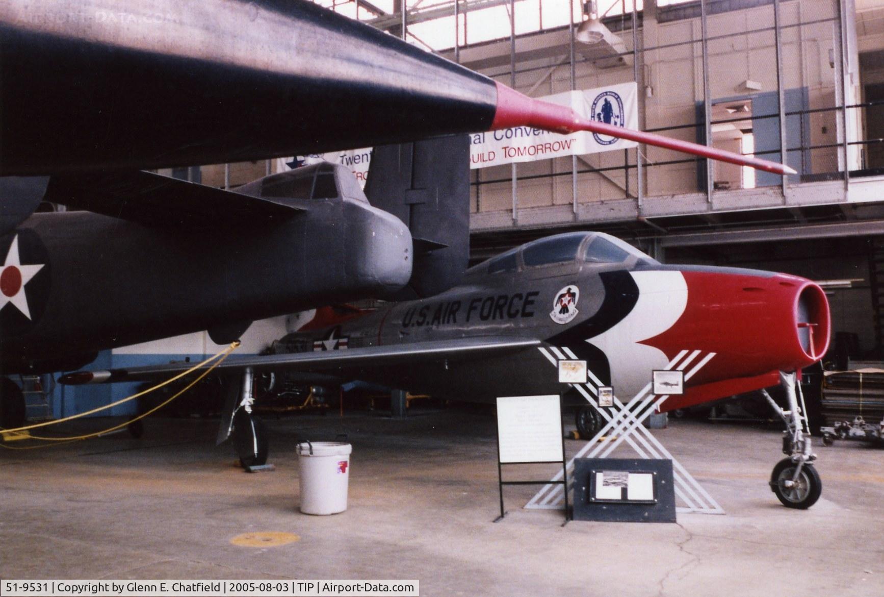 51-9531, 1951 General Motors F-84F-40-GK Thunderstreak C/N Not found 51-9531, F-84F at the Octave Chanute Aviation Center