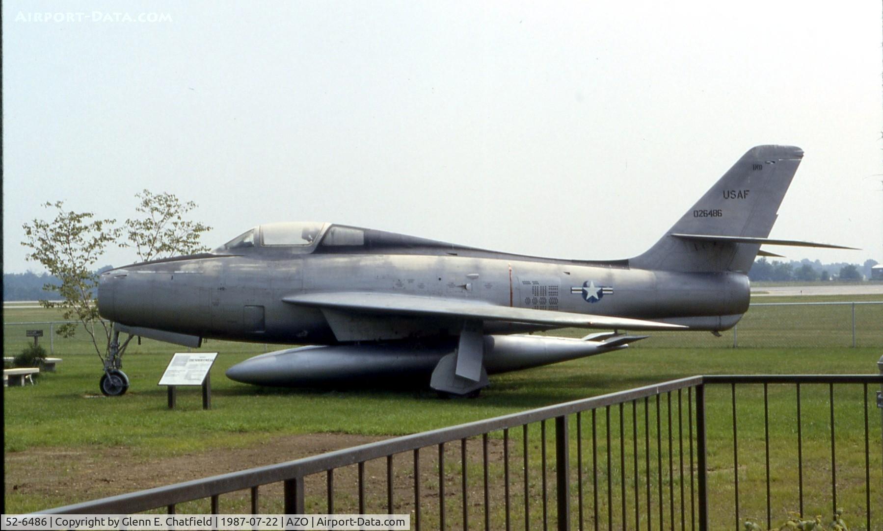 52-6486, 1952 Republic F-84F-35-RE Thunderstreak C/N Not found 52-6486, F-84F at the Kalamazoo Aviation History Museum