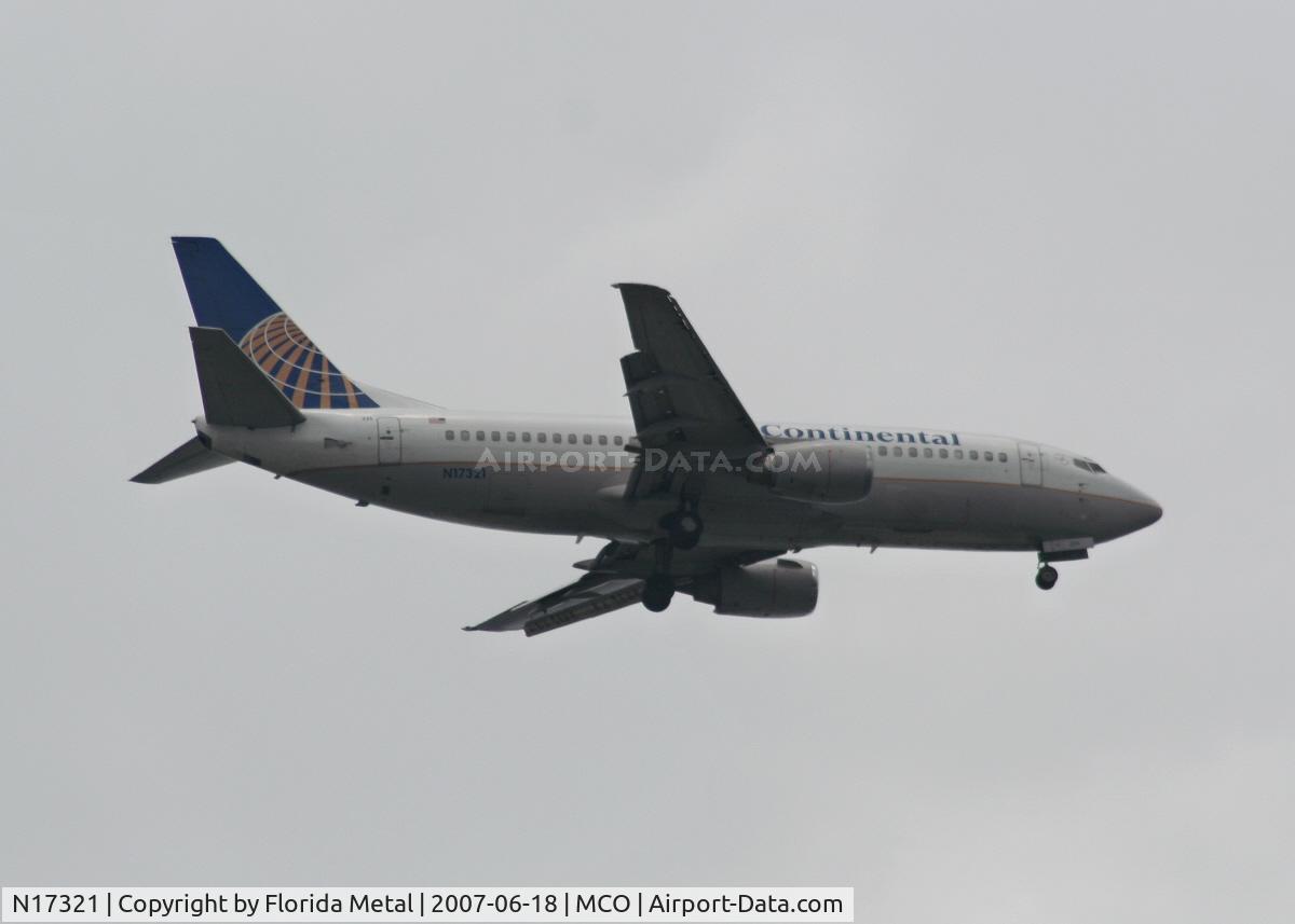 N17321, 1986 Boeing 737-3TO C/N 23372, Continental