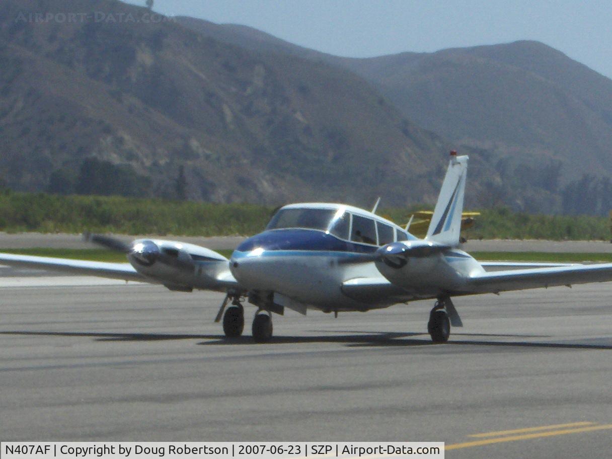N407AF, 1966 Piper PA-30 Twin Comanche Twin Comanche C/N 30-1285, 1966 Piper PA-30 Twin Comanche, two Lycoming IO-320s 160 HP each, taxi back