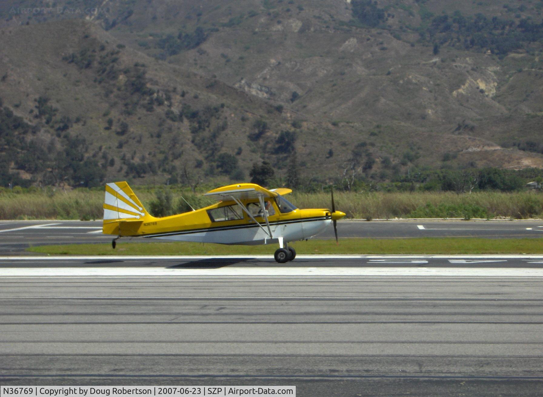 N36769, 1973 Bellanca 7KCAB Citabria C/N 394-73, 1973 Bellanca 7KCAB CITABRIA, Lycoming IO-320-E2A 150 Hp, takeoff roll Rwy 22