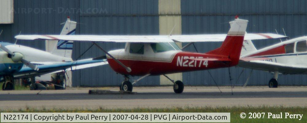 N22174, 1967 Cessna 150H C/N 15068116, Taking a spot on the large GA parking ramp
