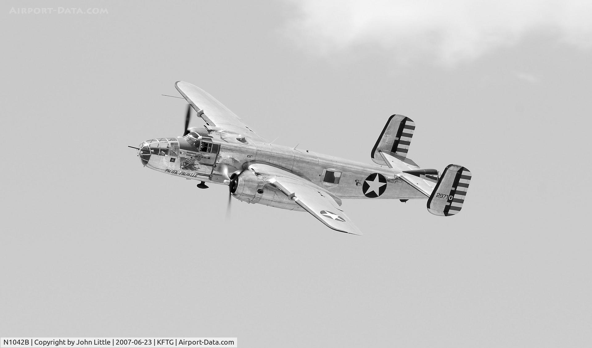 N1042B, 1944 North American B-25N Mitchell C/N 108-35148, B & W Shot of B-25, Details really pop out, EAA Show Front Range