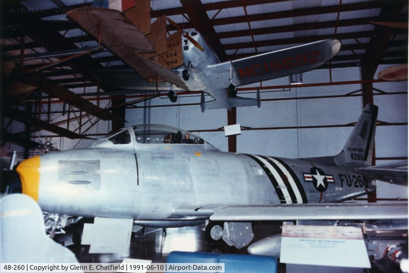 48-260, 1948 North American F-86A-5-NA Sabre C/N 151-43629, F-86A at the Garber Restoration Facility of the National Air & Space Museum