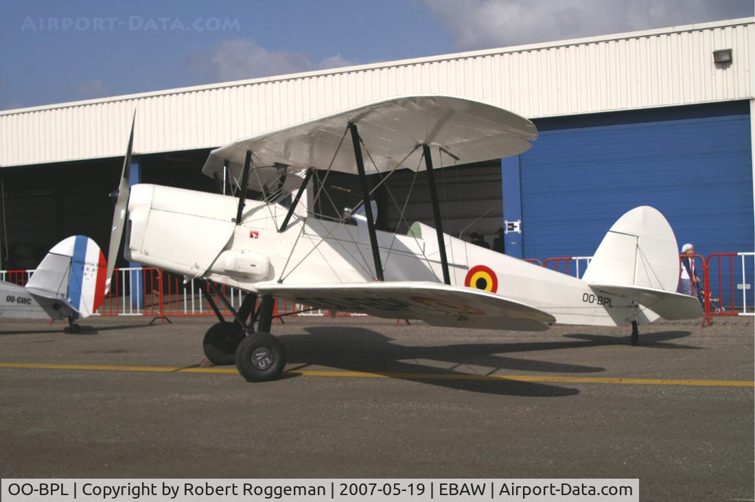 OO-BPL, 1953 Stampe-Vertongen SV-4B C/N 1194, Ex.V-52 Belgian Air Force.Picture taken at 17 th Antwerp Stampe Fly In.
