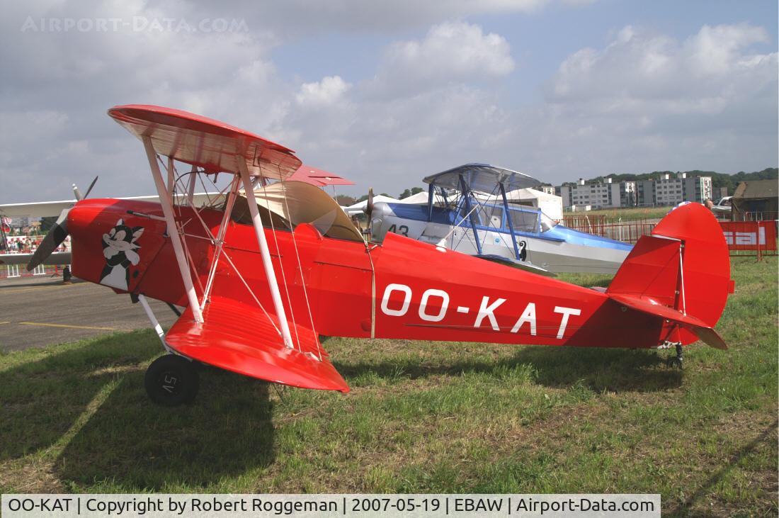 OO-KAT, 1946 Stampe-Vertongen SV-4E C/N 416, Was reengined.17 th Antwerp Stampe Fly in.There was also an Ercoupe fly in.