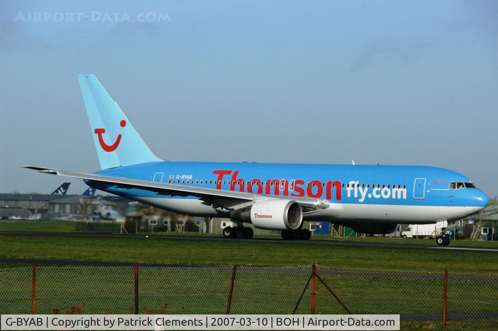 G-BYAB, 1991 Boeing 767-204 C/N 25139, TAXYING TO 08
