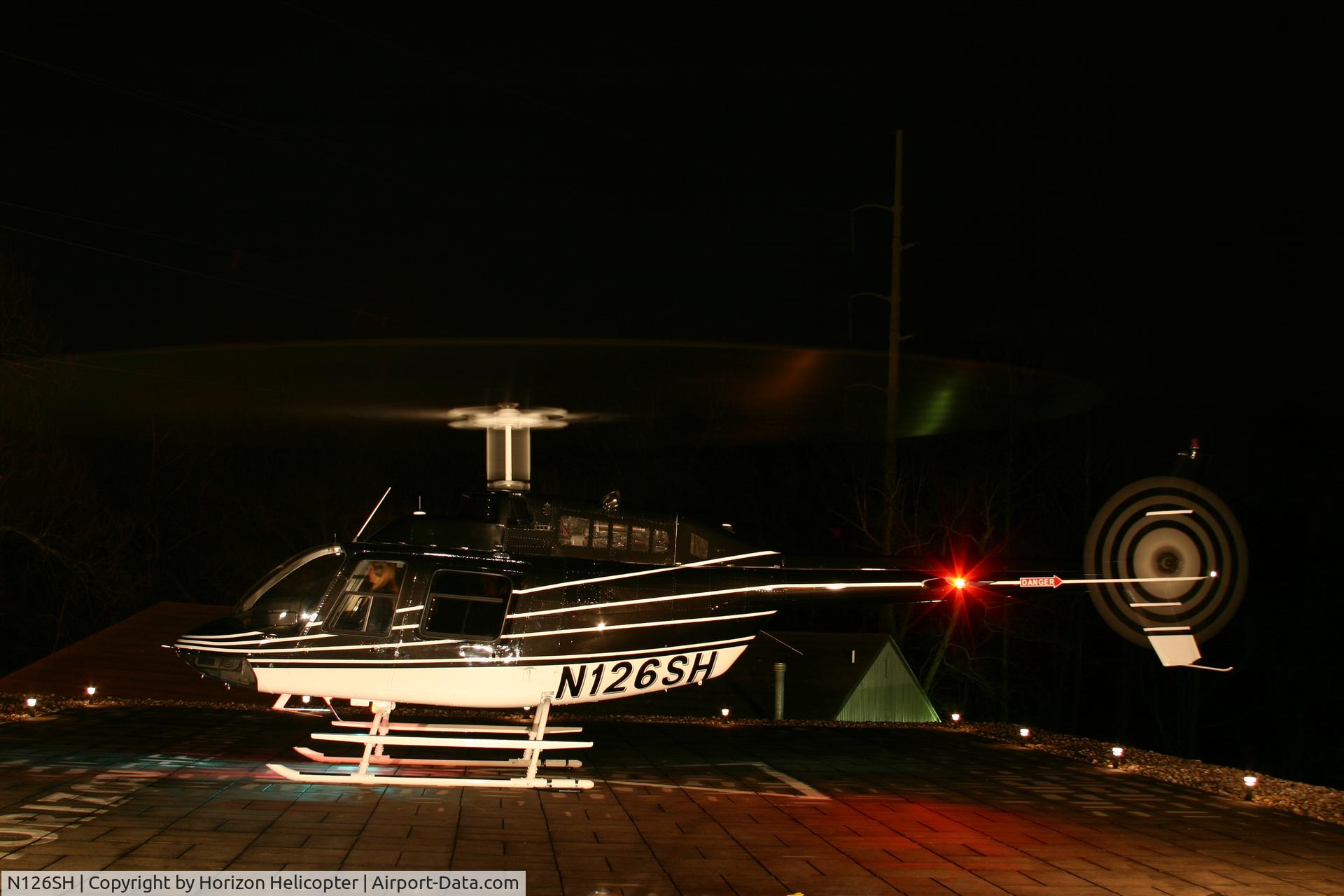 N126SH, 1974 Bell 206B JetRanger II C/N 1269, Horizon Helicopter's Rooftop Helipad