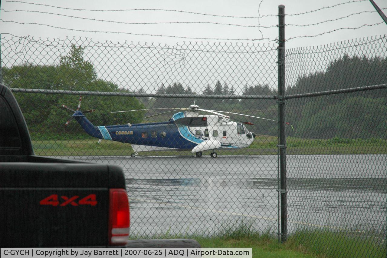 C-GYCH, 1977 Sikorsky S-61N C/N 61762, The helicopter at Kodiak, Alaska state airport