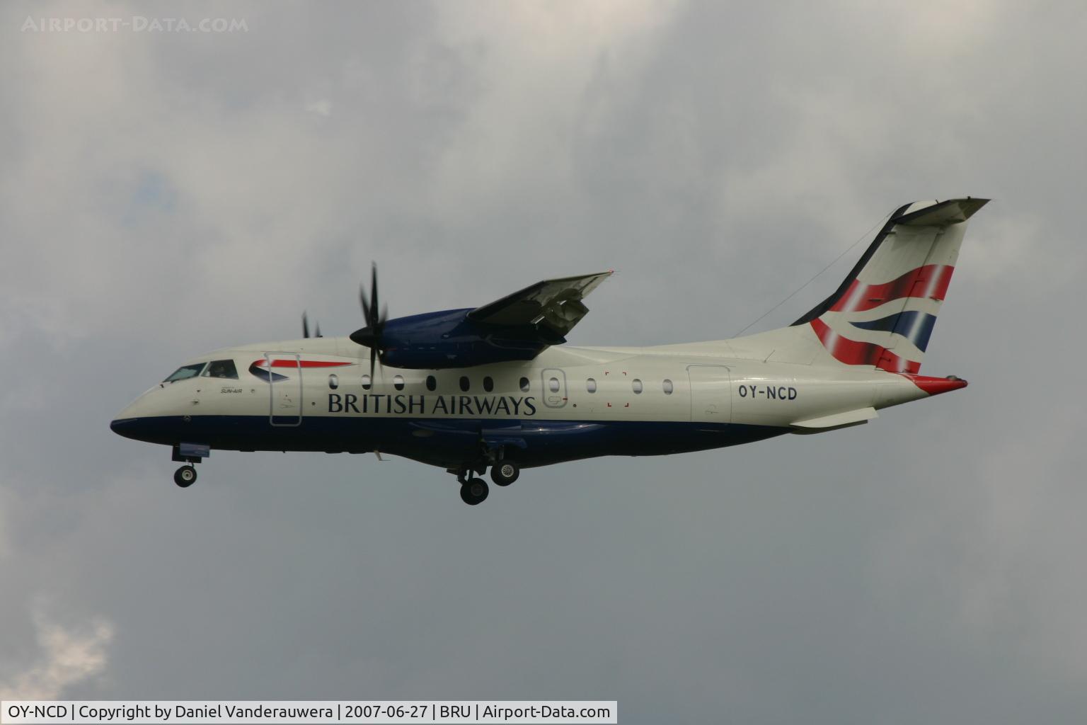 OY-NCD, 1998 Dornier Do328-100 C/N 3104, flight BA8251 is descending to rwy 25L - cloudy day -