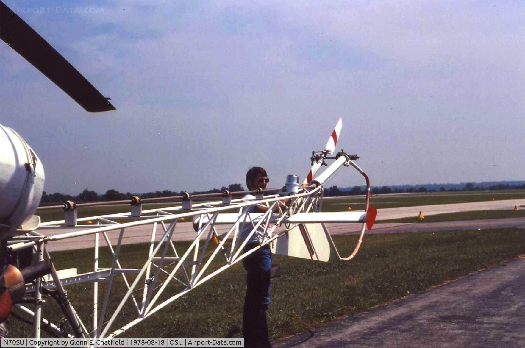 N70SU, 1959 Bell 47G-2 C/N 2511, Bell OH-13F 59-4928, with the Ohio State University Flight Department.  That's me preflighting to take my wife up over Columbus